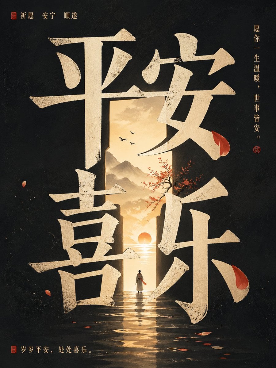 High-Concept Ausstellungsplakat KI-Prompt - Minimalistische Chinesische Typografie