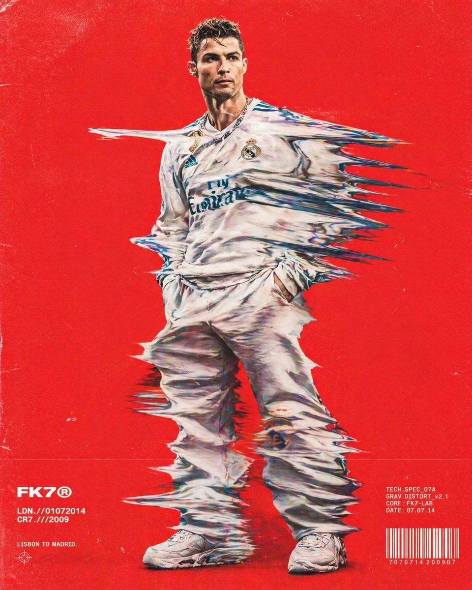 Hip-Hop Fashion Model with Motion Drag Distorted Clothing