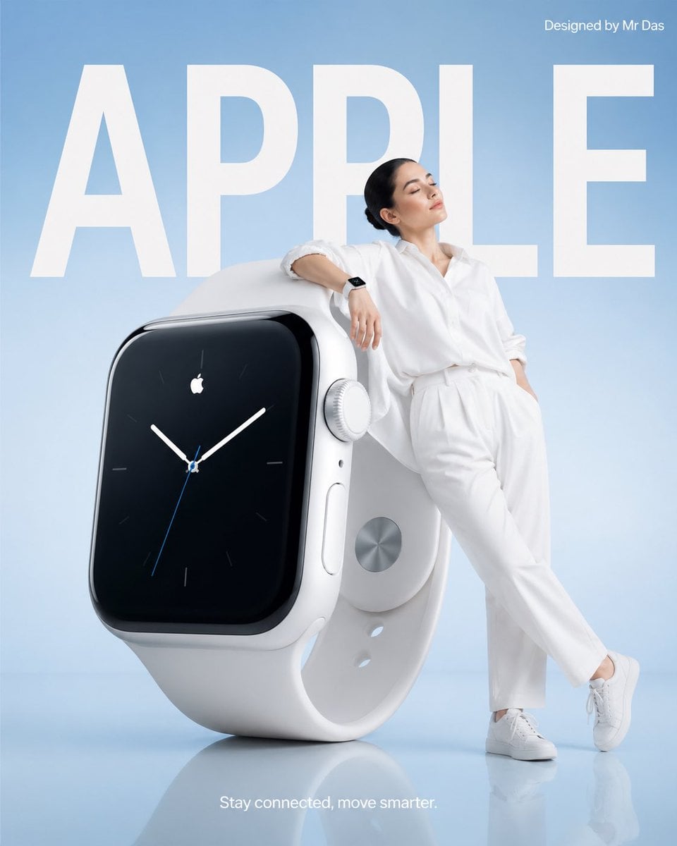 Minimalist White Smartwatch Commercial Ad