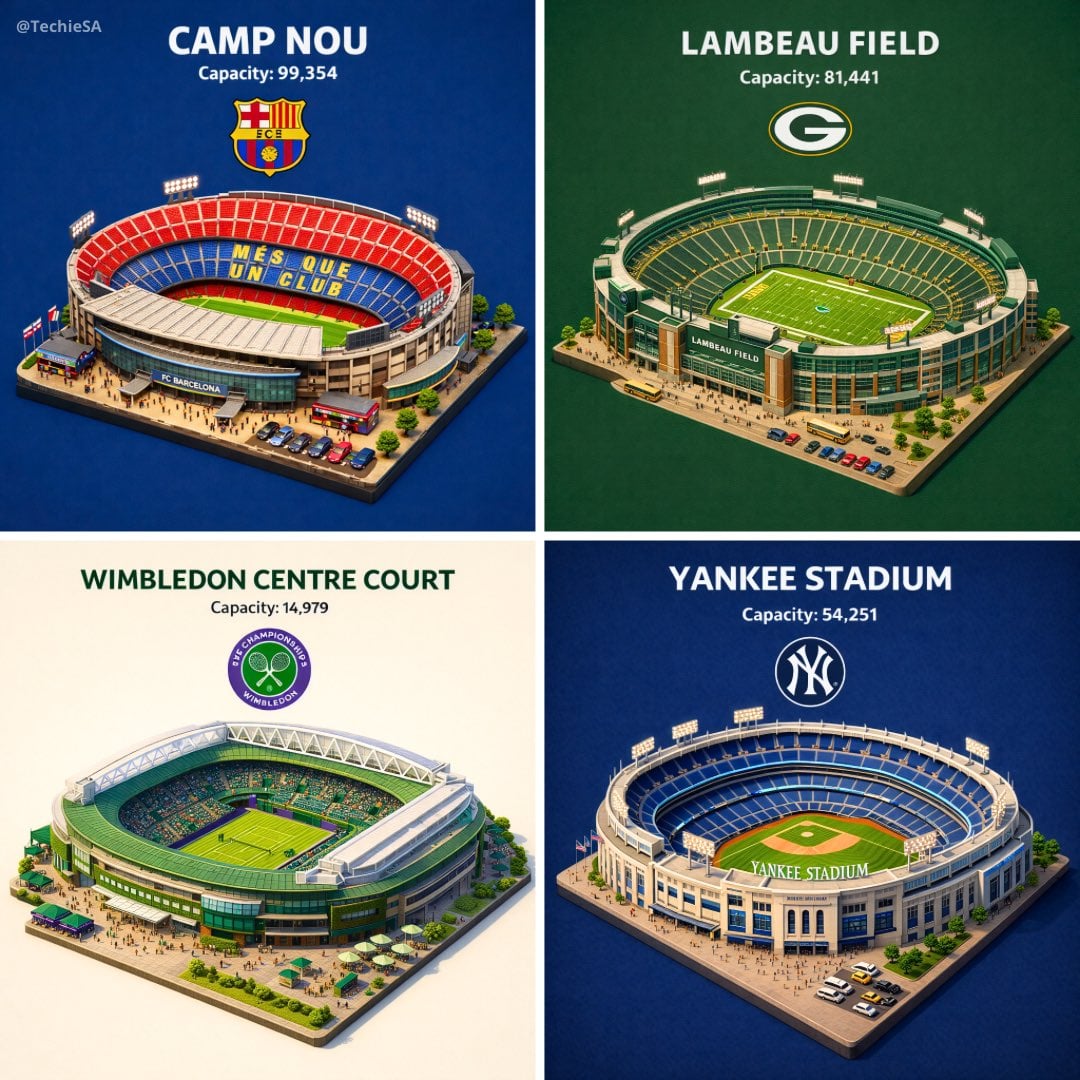 Isometric Miniature 3D Cartoon Stadium with Capacity and Logo
