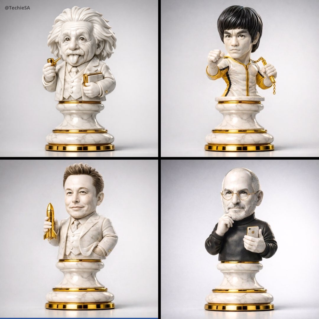 Hyper-Detailed Batman 3D Chess Piece in Marble and Gold